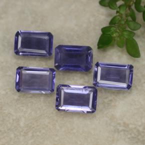 Iolite naturale viola da 2,06 ct, taglio smeraldo, VS