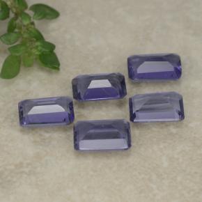 Iolite naturale viola da 2,06 ct, taglio smeraldo, VS