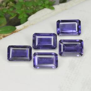 Iolite naturale blu da 2,52 ct, taglio smeraldo, VS