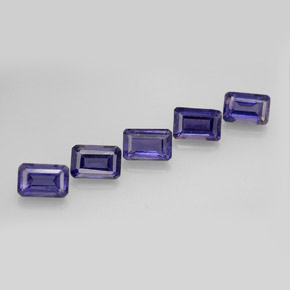 Iolite naturale blu da  ct, taglio smeraldo, VS