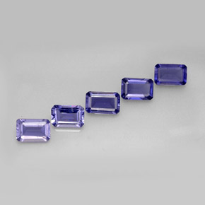 Iolite naturale blu da  ct, taglio smeraldo, VS