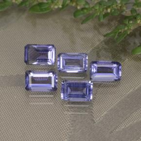 Iolite naturale viola da 2,58 ct, taglio smeraldo, VS