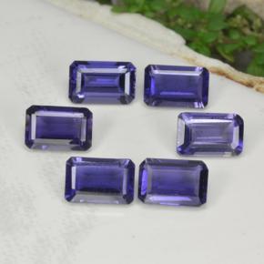 Iolite naturale blu da 2,68 ct, taglio smeraldo, VS