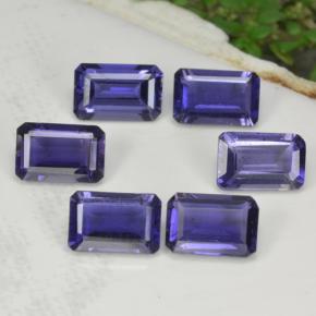 Iolite naturale blu da 2,68 ct, taglio smeraldo, VS