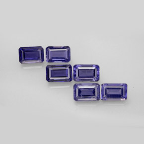 Iolite naturale blu da  ct, taglio smeraldo, VS