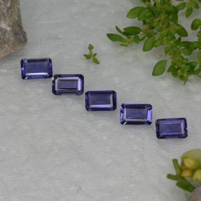 Iolite naturale blu da 2,28 ct, taglio smeraldo, VS