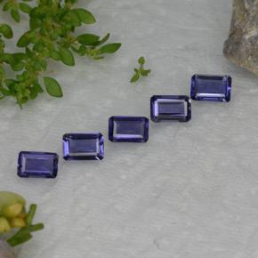 Iolite naturale blu da 2,28 ct, taglio smeraldo, VS