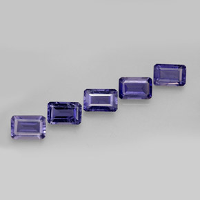 Iolite naturale blu da  ct, taglio smeraldo, VS