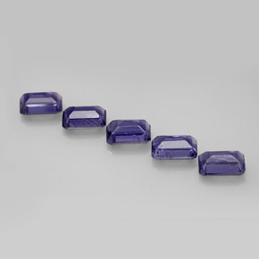 Iolite naturale blu da  ct, taglio smeraldo, VS