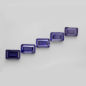 Iolite naturale blu da  ct, taglio smeraldo, VS