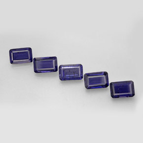 Iolite naturale blu da  ct, taglio smeraldo, VS