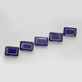 Iolite naturale blu da  ct, taglio smeraldo, VS