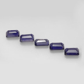 Iolite naturale blu da  ct, taglio smeraldo, VS