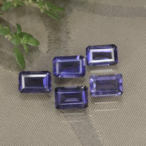 Iolite naturale viola da 2,77 ct, taglio smeraldo, VS