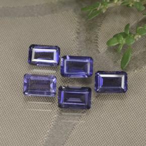 Iolite naturale viola da 2,77 ct, taglio smeraldo, VS