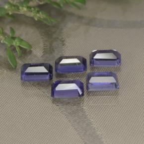 Iolite naturale viola da 2,77 ct, taglio smeraldo, VS