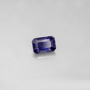 Iolite naturale blu da 0,57 ct, taglio smeraldo, VS