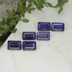 Iolite naturale blu da 3,11 ct, taglio smeraldo, VS