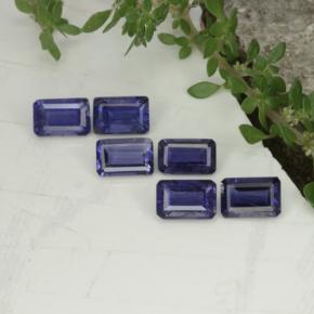 Iolite naturale blu da 3,11 ct, taglio smeraldo, VS
