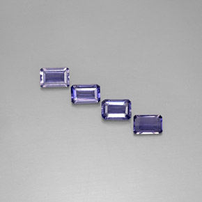 Iolite naturale blu da  ct, taglio smeraldo, VS