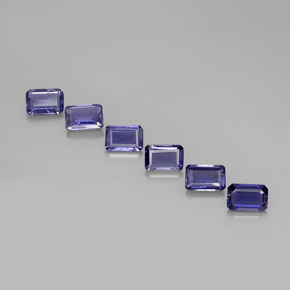 Iolite naturale viola da 2,70 ct, taglio smeraldo, VS