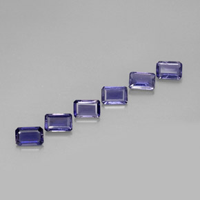Iolite naturale viola da 2,70 ct, taglio smeraldo, VS