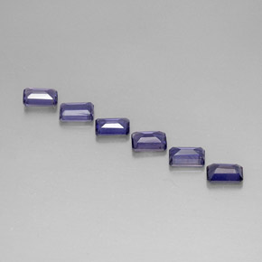 Iolite naturale viola da 2,70 ct, taglio smeraldo, VS