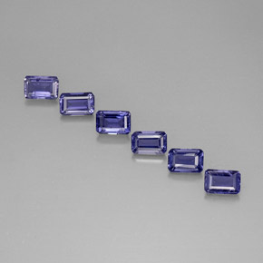 Iolite naturale blu da 3,08 ct, taglio smeraldo, VS