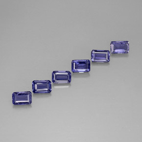 Iolite naturale blu da 3,08 ct, taglio smeraldo, VS