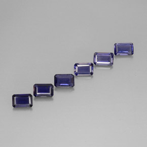 Iolite naturale blu da  ct, taglio smeraldo, VS