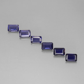 Iolite naturale blu da  ct, taglio smeraldo, VS