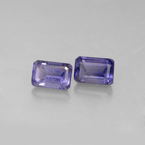 Iolite naturale blu da  ct, taglio smeraldo, VS