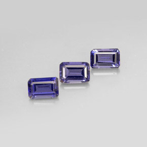 Iolite naturale blu da  ct, taglio smeraldo, VS