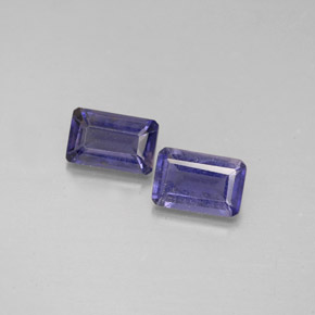 Iolite naturale blu da  ct, taglio smeraldo, VS