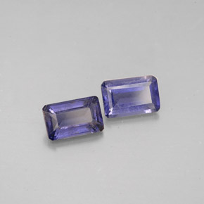 Iolite naturale blu da  ct, taglio smeraldo, VS