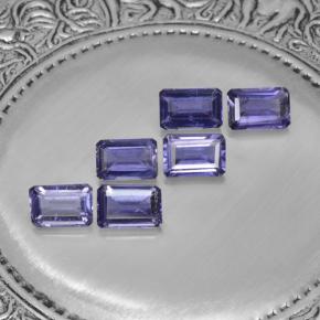 Iolite naturale viola da 3,04 ct, taglio smeraldo, VS