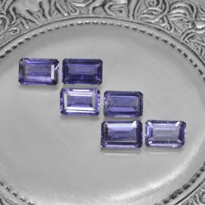 Iolite naturale viola da 3,04 ct, taglio smeraldo, VS
