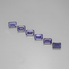 Iolite naturale blu da 3,16 ct, taglio smeraldo, VS