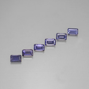 Iolite naturale blu da 3,16 ct, taglio smeraldo, VS