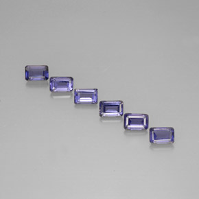 Iolite naturale blu da  ct, taglio smeraldo, VS
