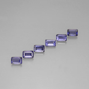Iolite naturale blu da  ct, taglio smeraldo, VS