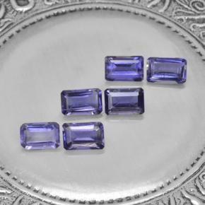 Iolite naturale viola da 2,88 ct, taglio smeraldo, VS