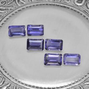 Iolite naturale viola da 2,88 ct, taglio smeraldo, VS