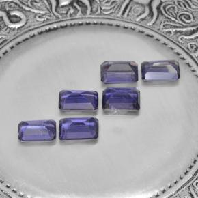 Iolite naturale viola da 2,88 ct, taglio smeraldo, VS