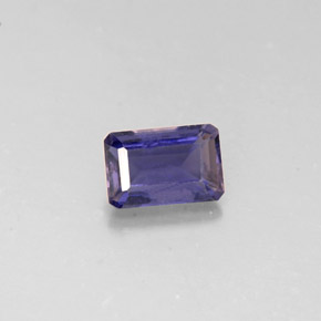 Iolite naturale blu da 0,49 ct, taglio smeraldo, VS