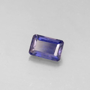Iolite naturale blu da 0,49 ct, taglio smeraldo, VS