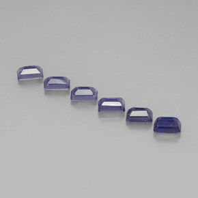 Iolite naturale blu da 3,33 ct, taglio smeraldo, VS