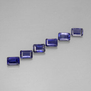 Iolite naturale blu da  ct, taglio smeraldo, VS