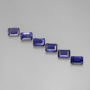 Iolite naturale blu da  ct, taglio smeraldo, VS