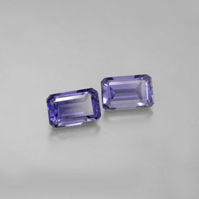 Iolite naturale blu da  ct, taglio smeraldo, VS